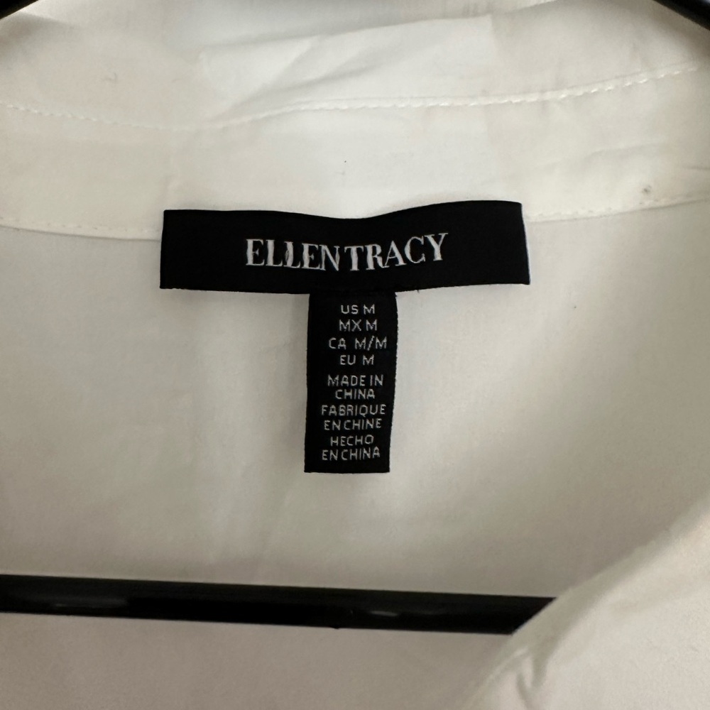 Ellen Tracy White Eyelet Hem Button Down Midi Dress NWT - Picture 5 of 11
